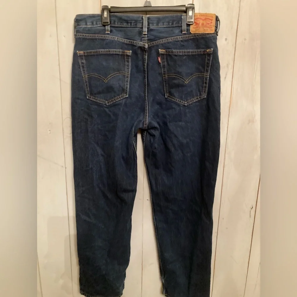 Levis Jeans Mens 38x32 Blue 550 Relaxed Fit Straight‎ Dark Wash Denim